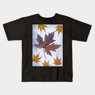 Acer Leaves in Ice Kids T-Shirt